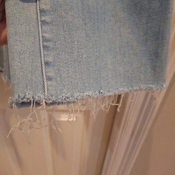 Mother The Weekender Fray Midrise Flare Jeans Sz 25 Blue Swimming Pool Sunday - Picture 10 of 10